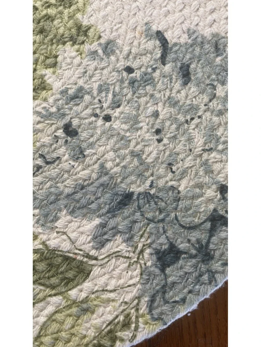 Martha Stewart Placemat Hydrangea Flower Pattern Woven Cotton Set Of 4  Lt Blue